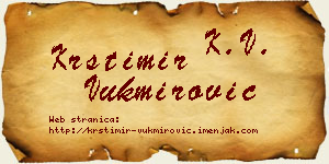 Krstimir Vukmirović vizit kartica